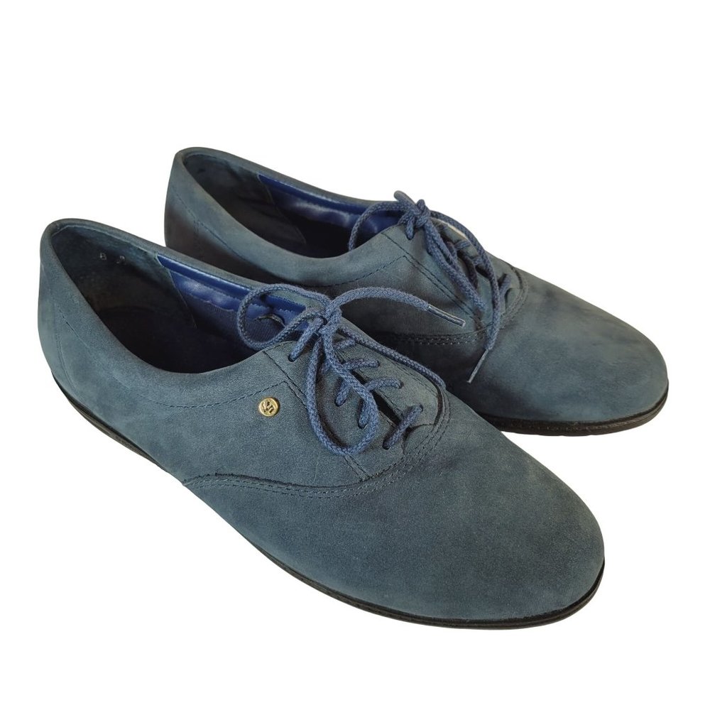 Easy Spirit Womens Size 8 B Comfort Shoes Blue Suede Esmotion‎ Anti Gravity
